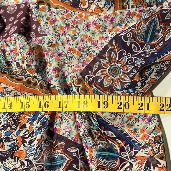 Pure Energy Floral Blouse Boho Sheer Large - Picture 6 of 10